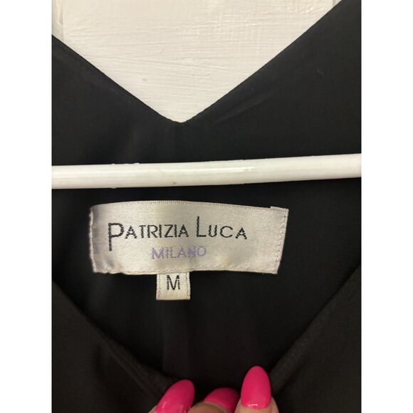 Patrizia Luca Milano Women's Black Sleeveless Dress With Belt Size M Fit Flare - Picture 6 of 16